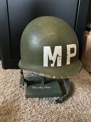 US Army Vietnam War / WWII MP M1 Combat Helmet Military Police Named • $225