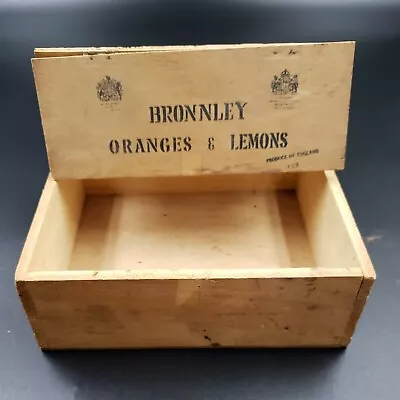 Vintage Hinged Wood Advertising Display Box England Bronnley Oranges Lemons Soap • $13.29