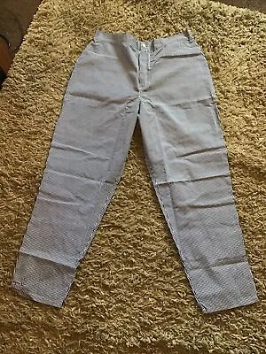 Alexandra Workwear NF174 Chef Catering Blue White Checked Trousers Sz 22 Ladies • £4