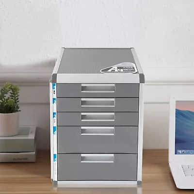 5 Drawer Storage Filing Cabinet Desktop File Cabinet W/ Label Lock Office NEW US • $69.99