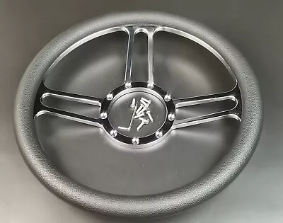 14  Billet Aluminum 9 Holes Chrome Steering Wheel With Black Half Wrap Leather • $115.99