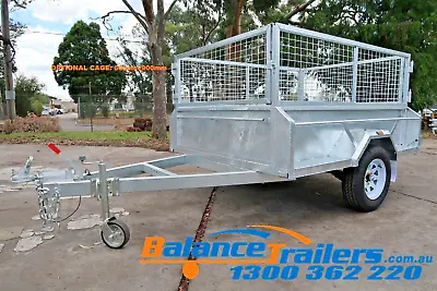 7x5 GALVANISED HEAVY DUTY BOX TRAILER WITH 450mm HIGH SIDE AND BRAKE ATM1400KG • $2750