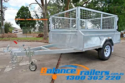 7x5 GALVANISED HEAVY DUTY BOX TRAILER WITH 450mm HIGH SIDE AND BRAKE ATM1400KG • $2750