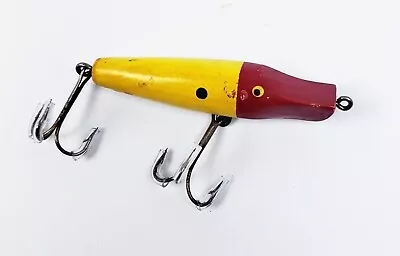 Rare James Burkam Jack's Hand Made Baits Joe's Gar Lure FL C 1950s RH Yellow • $12