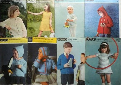 £1.99 • Buy Patons Vintage Childrens Knitting Patterns Sweaters Cardigans  Take Your Pick 