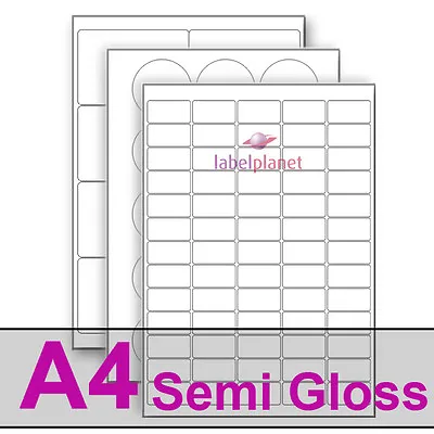 A4 Semi-Gloss Labels Self Adhesive Satin/Silk For Laser Printer Label Planet® SG • £6.35