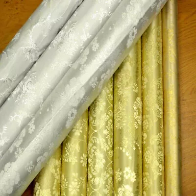 £0.99 • Buy Gold & Silver BROCADE Metallic Shiny Silky Satin Fabric Dress Craft 