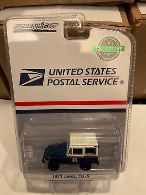 Greenlight Hobby Exclusive USPS U.S. Postal Mail  1971 Jeep DJ-5 Blue & White • $5.75