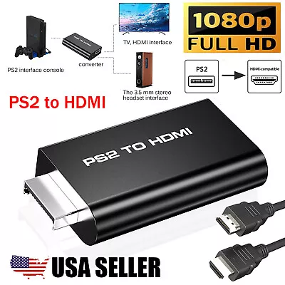 $9.39 • Buy PS2 To HDMI 1080P Video Converter Adapter With 3.5mm Audio Output HDTV Monitor