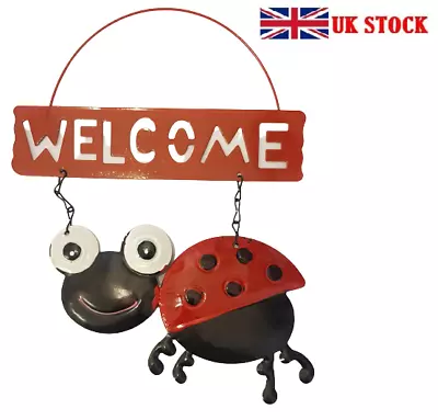 £4.45 • Buy Ladybird Metal Wall Art Outdoor Garden Wall Fence Decor Hanging Welcome Sign