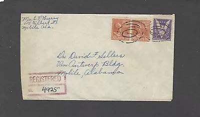 1945 10c PREXIE REGISTERED MOBILEALA COVER • $3.99