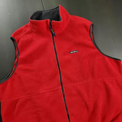 Eddie Bauer XL EBTEK Full Zip Fleece Vest Red • $34.95