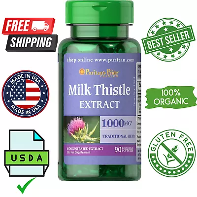 Milk Thistle 1000MG Liver Cleanse Liver Complex Detox & Repair 90 Capsules • $10.98