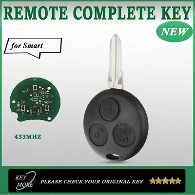 433Mhz Remote Car Key For Mercedes-Benz Smart Fortwo 450 City Coupe Roadster 3B • $16.01