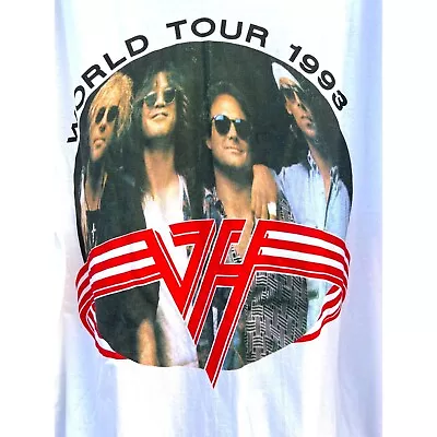 1993 Van Halen World Tour Right Here Now Jesus Christ Ringer T-shirt XL NOS • $425