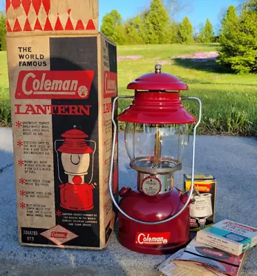 Rare Vintage Coleman 200a Burgandy Lantern W/original Box Dated 4/62(VERY NICE!) • $315