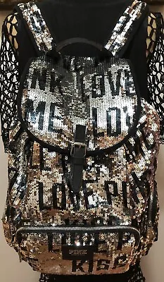 Victoria's Secret PINK Backpack Sequin Love Pink Call Me Kiss Me • $52