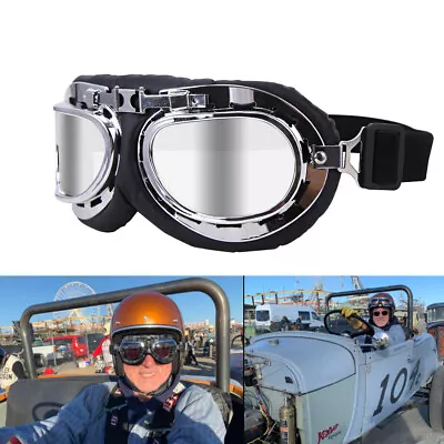 Retro Motorcycle Goggles Aviator Vintage Glasses Cruiser Scooter Flying Eyewears • $8.54