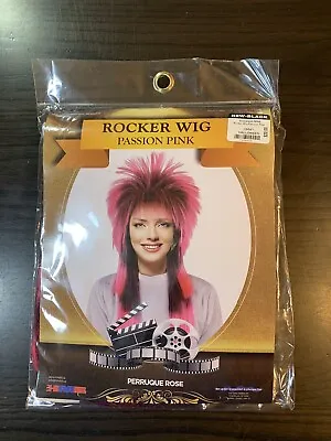 80's Rockstar Wig Passion Pink Costume Halloween Punk Rocker • $16.47