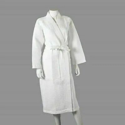 Victoria London Unisex Supreme White Waffle Bath Robe Ladies/Mens Dressing Gown • £15.95