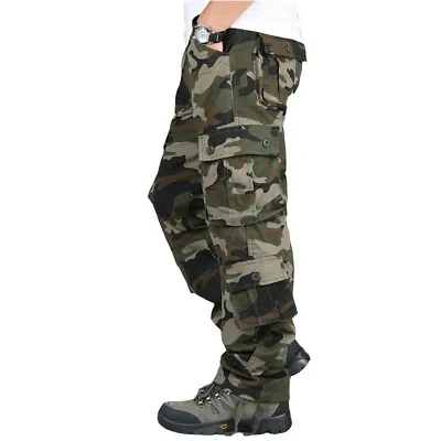  US Men's Cargo Pants 100% Cotton Work Trousers Tactical Combat Outdoor Pant • $29.99