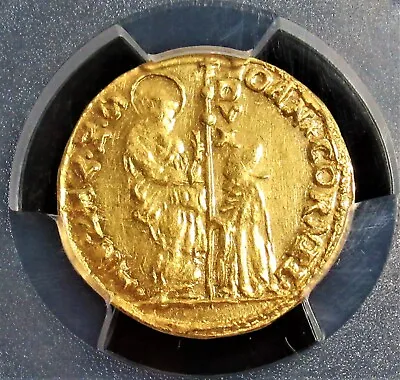 Venice. Giovanni Corner II Gold Zechinno ND (1709-1722) UNC Details PCGS. • $688.88