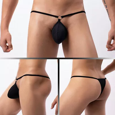 Men-Sexy Thin Low-Rise G-String Briefs Underwear/Thong-Panties Underpants-T-Back • £4.66