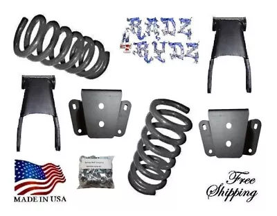 1980-1996 Ford F100 F150 2WD 3  Drop Springs 4  Shackles Hangers Lowering Kit • $349.90