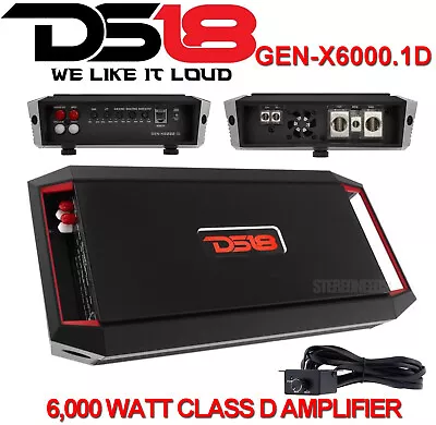 DS18 6000 Watt Mono Amplifier Class D Monoblock Car Subwoofer Amp GEN-X6000.1D • $279