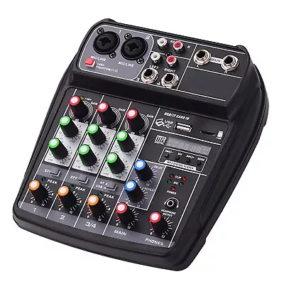 4-Channel Mini Audio Mixer BT USB DJ Sound Mixing Console Amplifier Studio A1N2 • $33.99