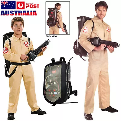 Kids Adults Ghostbusters Costume Jumpsuit Backpack Boys Ghost Catchers Halloween • $29.99