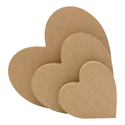 Freestanding MDF Slanted Hearts 18mm Thick Wooden Shape Craft 10cm - 20cm • £3.08