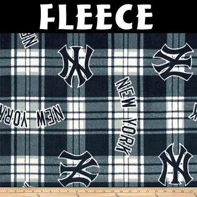 MLB New York Yankees Plaid 6605-B Fleece Fabric By The Yard • $21.95