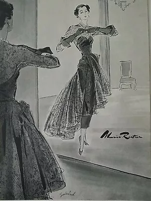 1949 Maurice Rentner Women's Dress Vintage Fashion Art Ad • $9.99