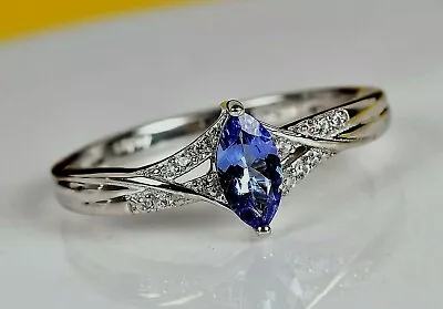 AAA Tanzanite Marquise 8x4 Mm Cocktail Gypsy Ring  Size 6. • $79.49