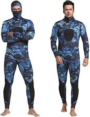 Nataly Osmann Camo Spearfishing Wetsuits Men 3mm /1.5mm Neoprene 2-Pieces Hooded • $59.95