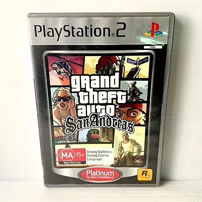 Grand Theft Auto San Andreas + Manual - PS2 - Tested & Working - Free Postage • $13.88