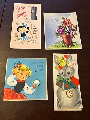 4 Vintage Unused Greeting Cards 3 With Envelopes • $2.99