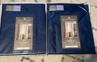 Royal Velvet Scalloped Valance Plaza 50 X21   Constellation Blue 2 Valances • $20