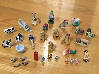 Vintage MINIATURE FIGURINES LOT Porcelain Ceramic Bears Animals Farm Animals Mix • $24.99