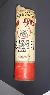 Vintage Fiddle Stix Pick Up Sticks Plaza Mfg. New York Toy Can EMPTY Decor • $1