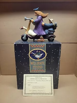 Williraye Studio Figure “Woman & Child On Scooter” WW1106 BOX 1997 Cert Of Auth • $30