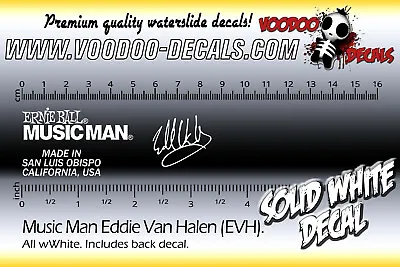 Music Man Eddie Van Halen (EVH) ALL WHITE Headstock Waterslide Decals • $11.90