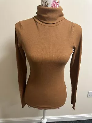 New Look Fitted Turtleneck Mustard Top Size 10  • £6