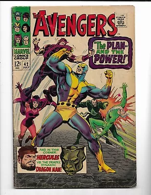 Avengers 42 - Vg 4.0 - Hercules - Diablo - Captain America - Dragon Man (1967) • $20