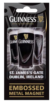 Guinness Embossed Small Metal Fridge Magnet 3D Effect Pints 2' X 2.25' • $5.99