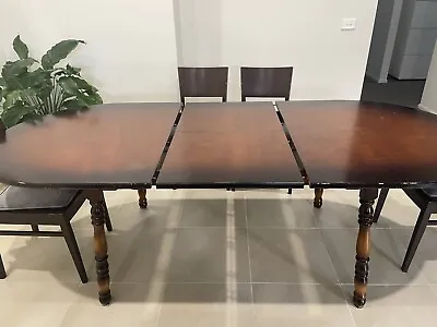 $150 • Buy Extendable Dining Table Oval Round Hardwood Brown And Chairs 6 Seater