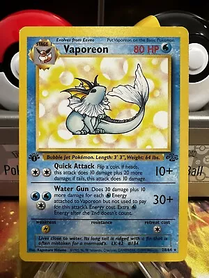 Pokémon TCG 1st Edition Vaporeon Jungle 28/64 Regular Rare MP • $3