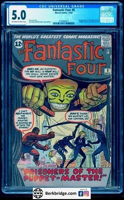 Fantastic Four 8 Cgc 5.0 Ow White Pages 11/62 💎 More Copies From 3.5 To 9.0 • $499