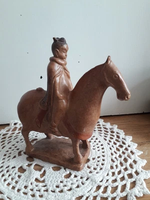 £180 • Buy Louvre Museum Reproduction Chinese Sculpture 6TH BC Mongolian Horse With Rider. 